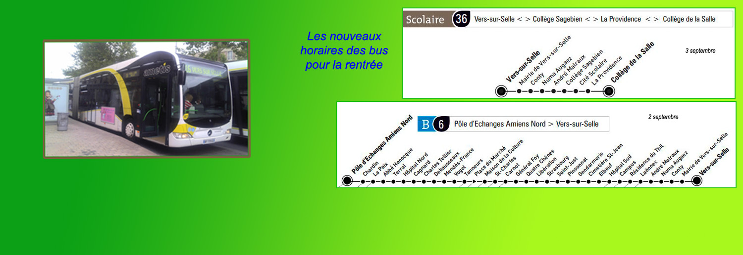 Horaire bus collège à partir du 3 septembre